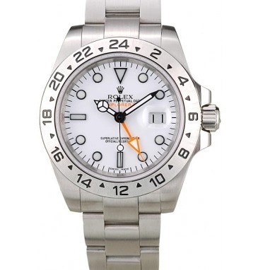 Aaa replica watch White Explorer Steel Bezel Watch Stainless Rolex Dial 0611